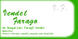 vendel farago business card